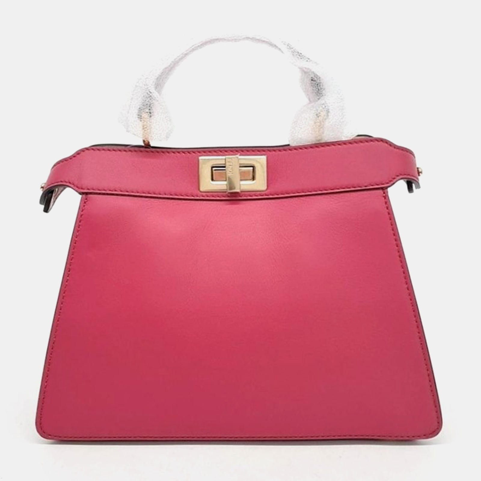 Fendi Hot Pink Leather Small Peekaboo ISeeU Tote Bag