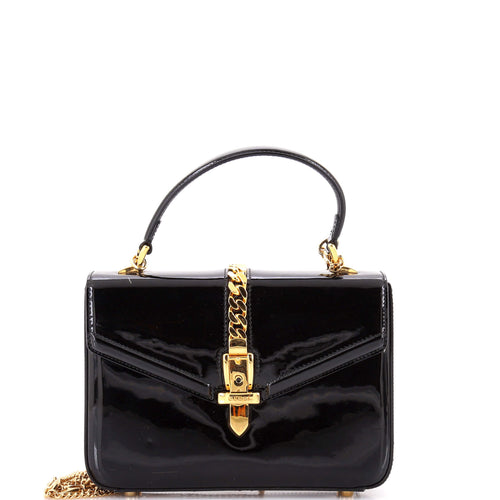 GUCCI Sylvie 1969 Top Handle Bag Patent Mini