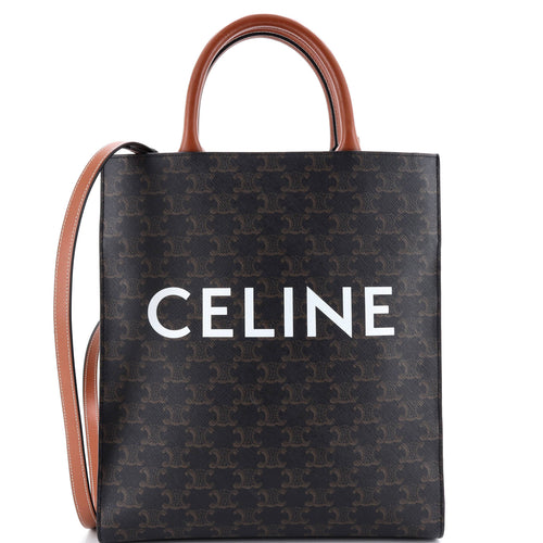 CELINE Vertical Cabas Tote Triomphe Coated Canvas Medium
