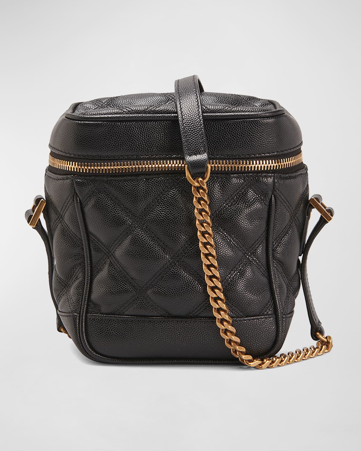 Saint Laurent 80S Vanity YSL Crossbody Bag in Quilted Grained Leather