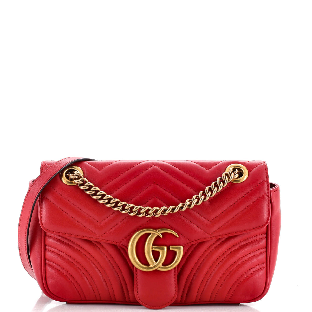 Gucci GUCCI GG Marmont Flap Bag Matelasse Leather Small