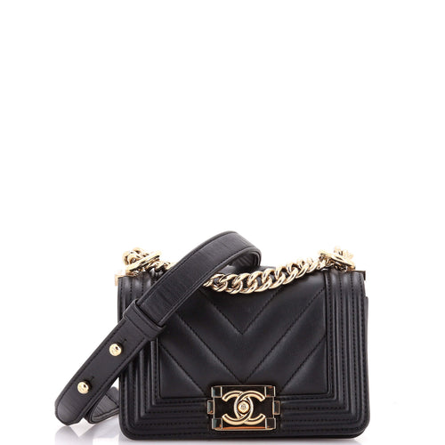 CHANEL Boy Flap Bag Chevron Lambskin Mini
