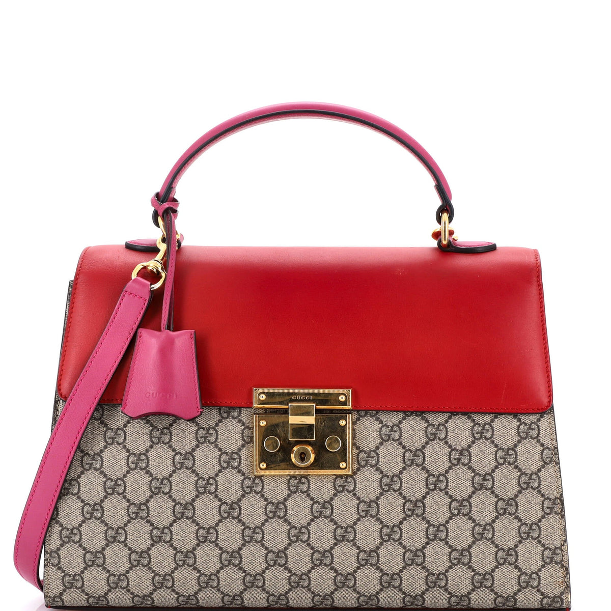 Gucci GUCCI Padlock Top Handle Bag GG Coated Canvas and Leather Medium