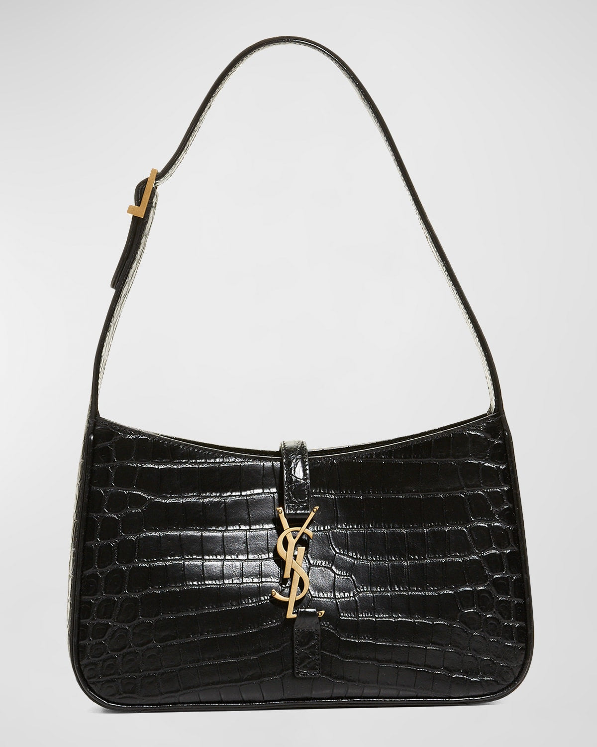 Boss Le 5 A 7 YSL Shoulder Bag in Croc-Embossed Leather