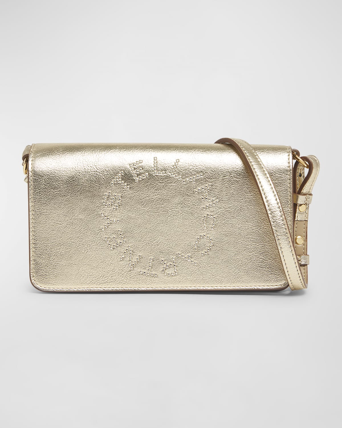 Stella McCartney Mini Logo Metallic Alter Crossbody Bag