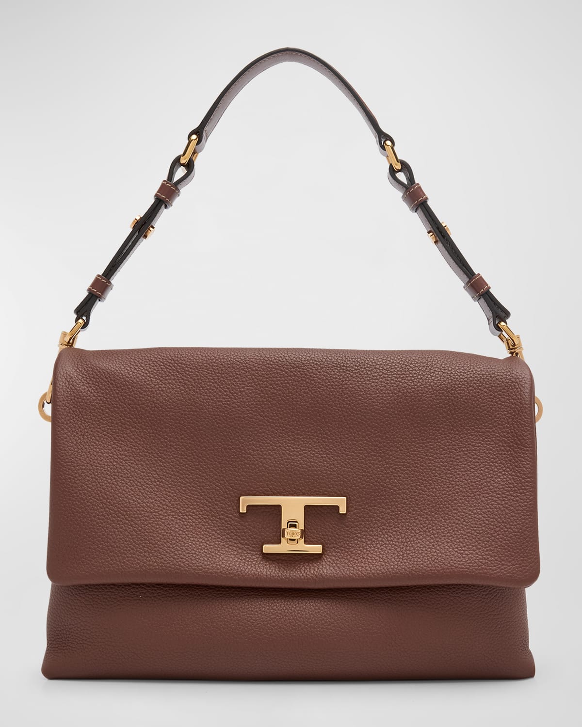 Tod's 3-Compartment Flap Leather Crossbody Bag