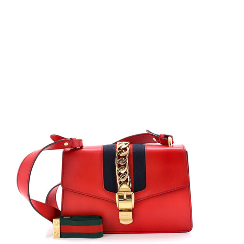 GUCCI Sylvie Shoulder Bag Leather Small