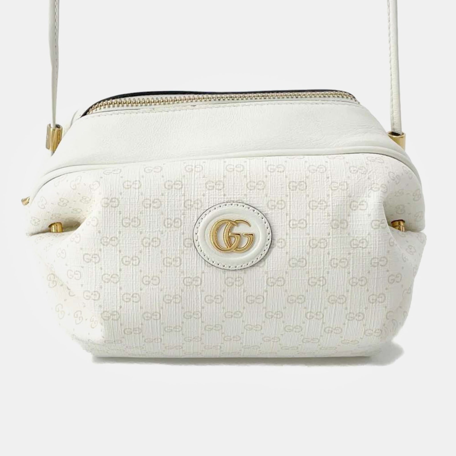 Gucci Weiße Micro GG Schultertasche aus PVC-Leder mit Candy-Motiv