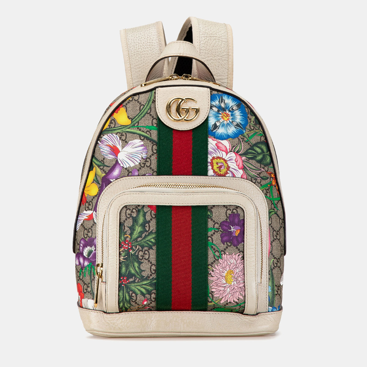 Gucci Small GG Supreme Flora Ophidia Backpack