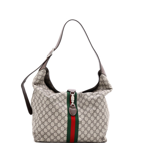GUCCI Jackie 1961 Soft Shoulder Bag GG Coated Canvas Medium
