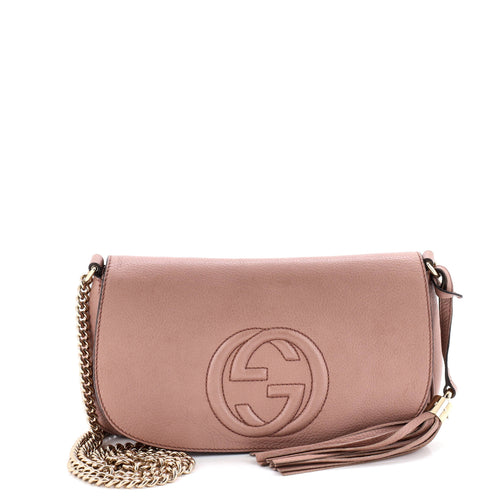 GUCCI Soho Chain Crossbody Bag Leather Medium