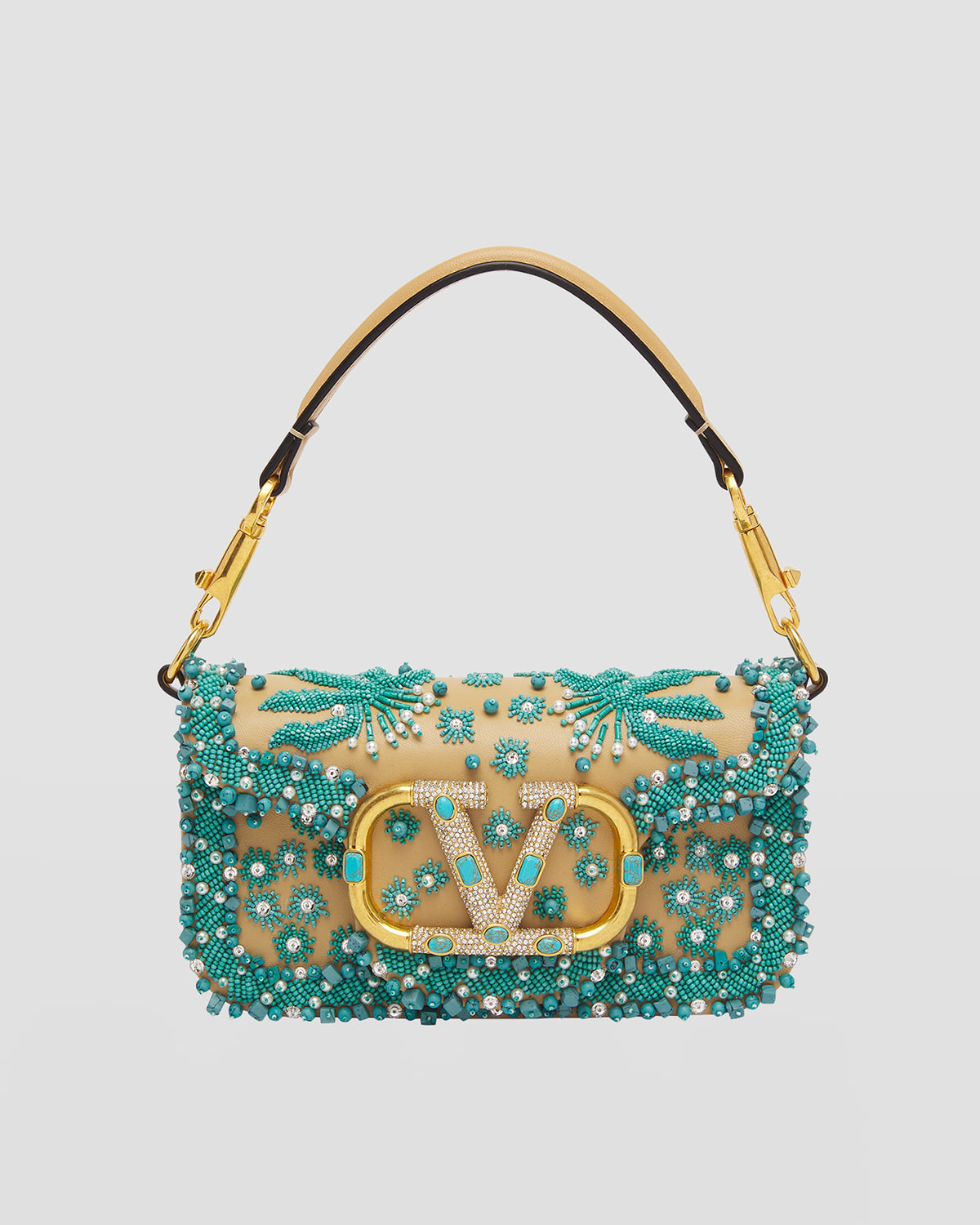 Valentino Loco Small Jewel Beaded Chain Shoulder Bag