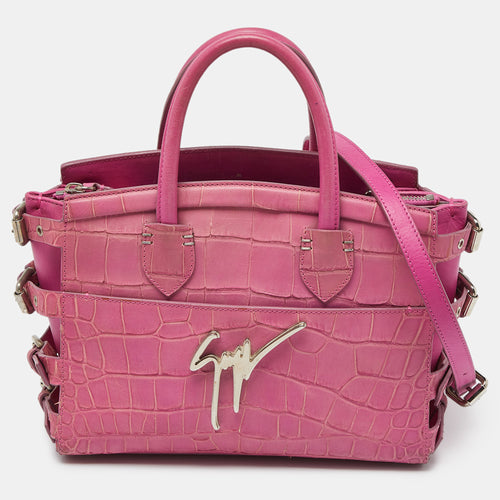 Pink Croc Embossed Leather G17 Tote