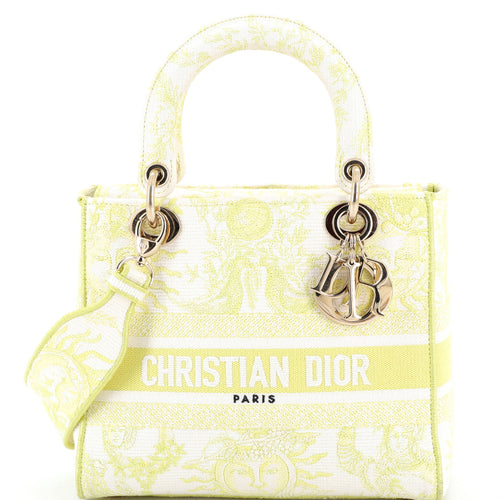 Lady D-Lite Bag Embroidered Canvas Medium
