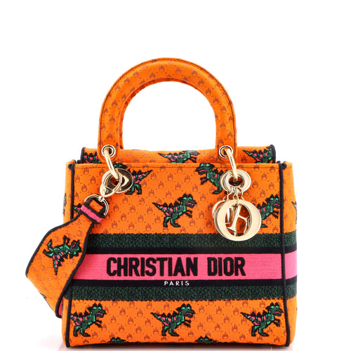 Lady D-Lite Bag Embroidered Canvas Medium