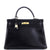 Kelly Handbag Noir Box Calf with Gold Hardware 35