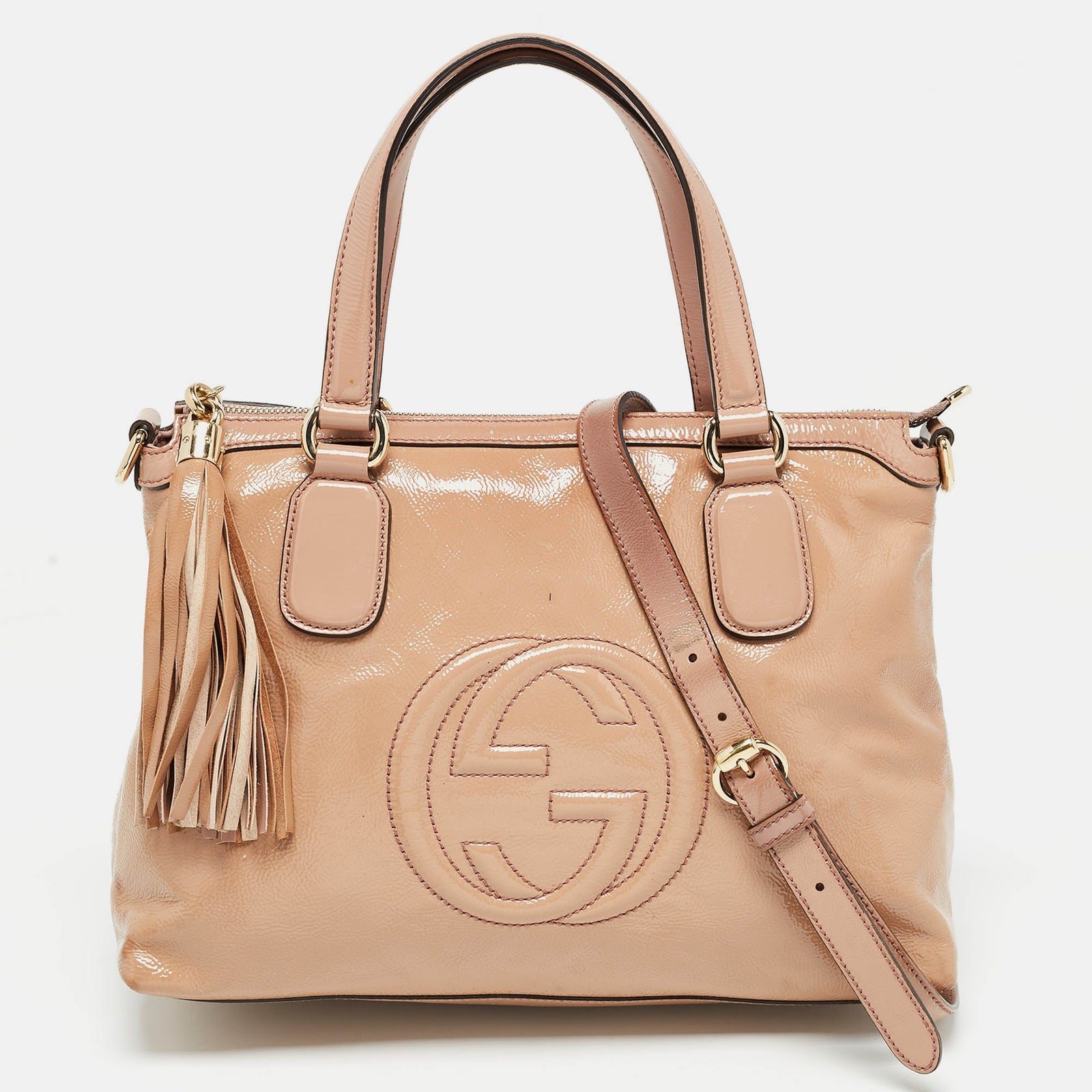 Gucci Pink Patent Leather Soho Working Tote