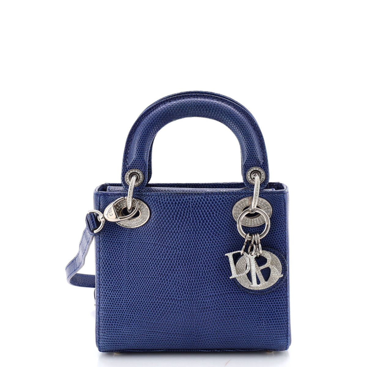Christian Dior Lady Dior Bag Lizard with Crystal Charms Mini