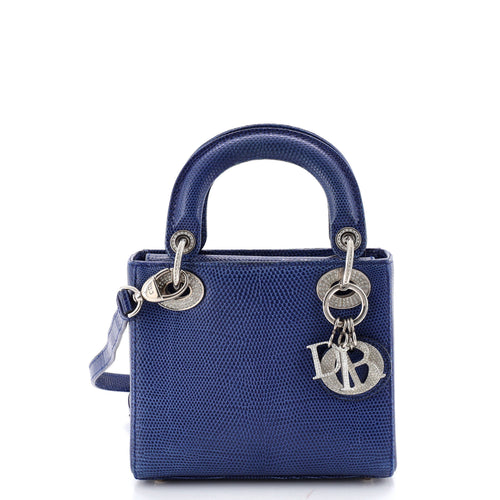 Lady Dior Bag Lizard with Crystal Charms Mini