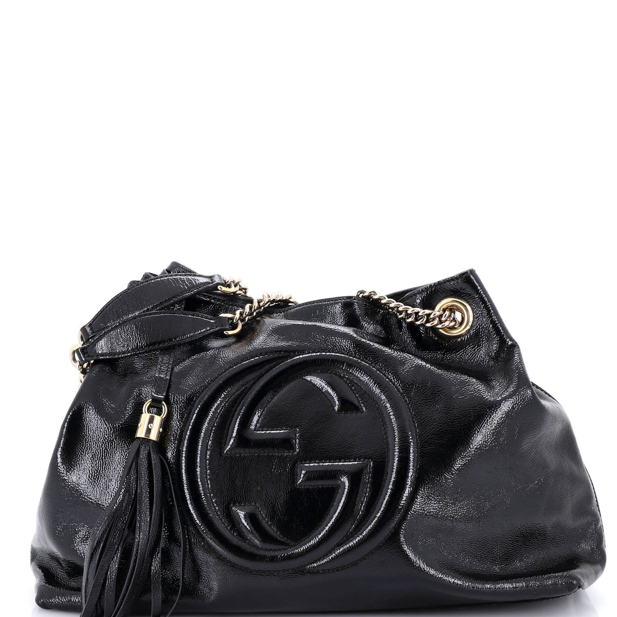 Gucci GUCCI Soho Chain Strap Shoulder Bag Patent Medium