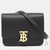 Black Leather Mini TB Shoulder Bag