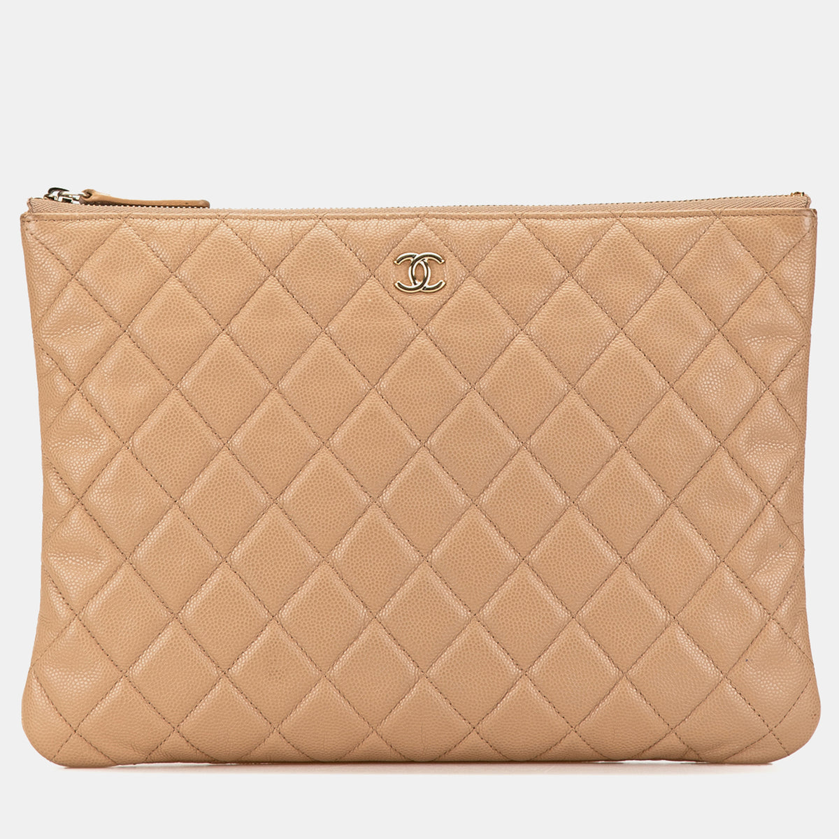 Chanel Medium Quilted Caviar O Case Clutch
