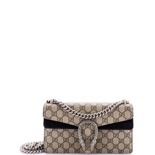 GUCCI Dionysus Bag GG Coated Canvas with Crystal Embellished Metal Small