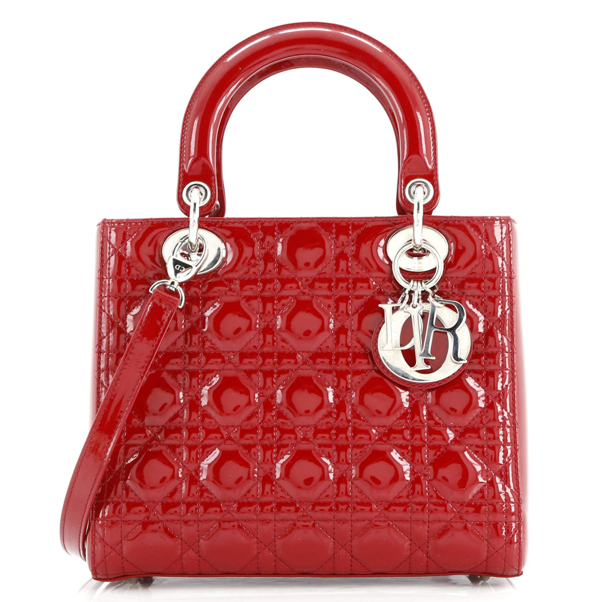 Christian Dior Lady Dior NM Bag Cannage Quilt Patent Medium