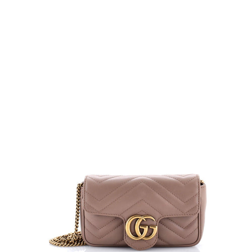 GUCCI GG Marmont Flap Bag Matelasse Leather Mini