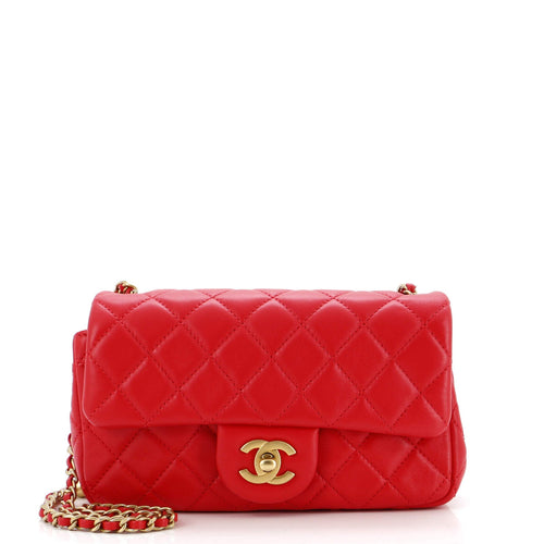 CHANEL Pearl Crush Flap Bag Quilted Lambskin Mini