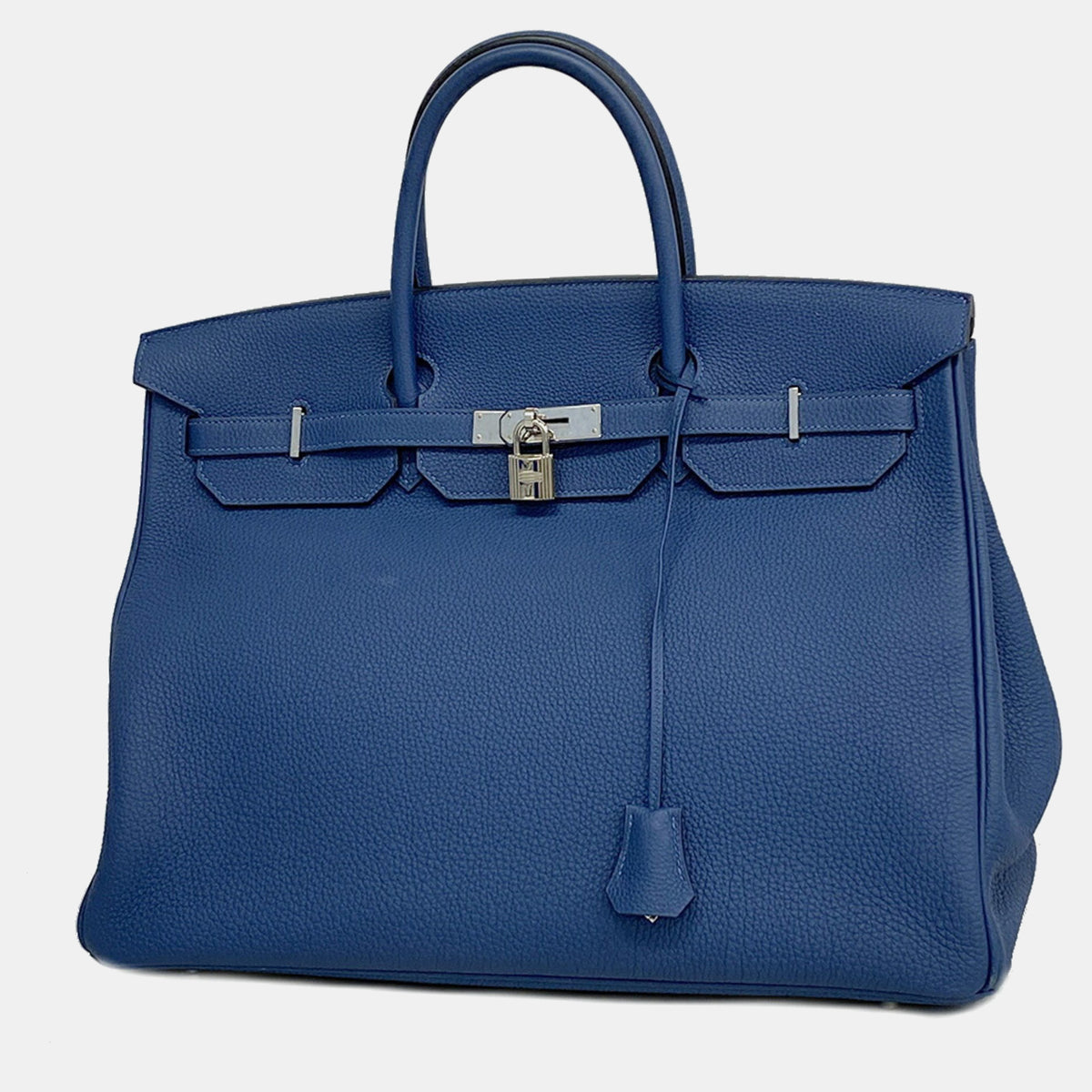 Hermès Blue de Malte Togo Birkin Engraved Handbag