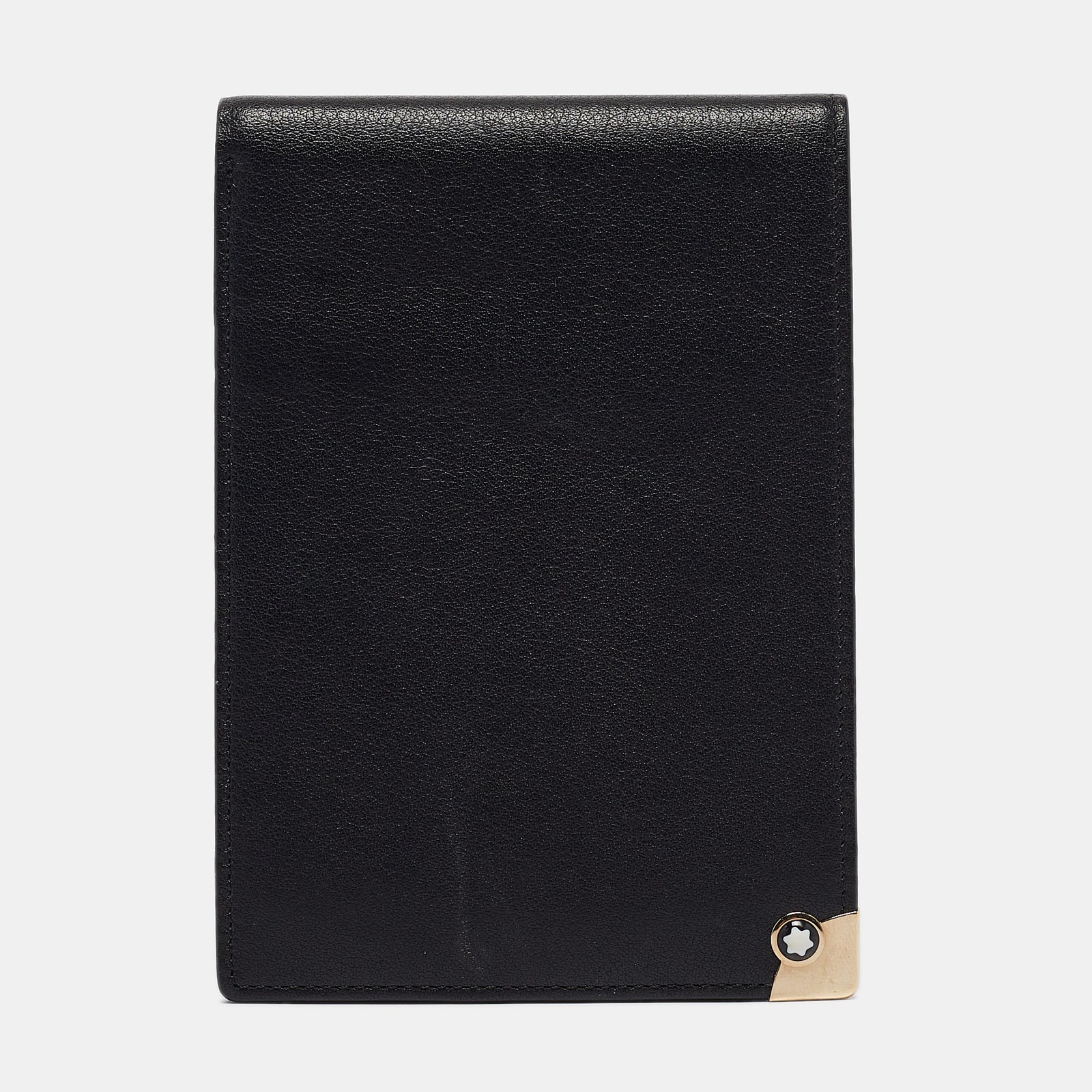 Montblanc Black Leather Meisterstuck Mini Bifold Agenda Cover