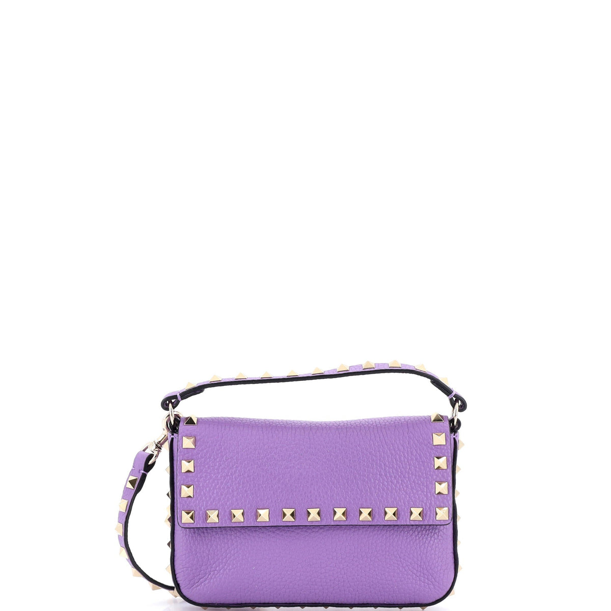 Valentino VALENTINO GARAVANI Rockstud Top Handle Crossbody Pouch Leather Mini