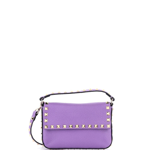 VALENTINO GARAVANI Rockstud Top Handle Crossbody Pouch Leather Mini
