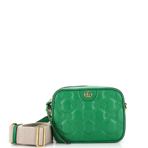GUCCI Zip Camera Bag GG Matelasse Leather Small