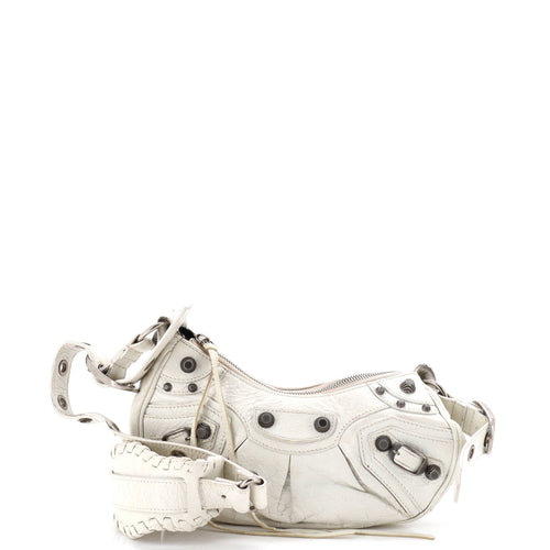 Le Cagole Giant Studs Shoulder Bag Leather XS