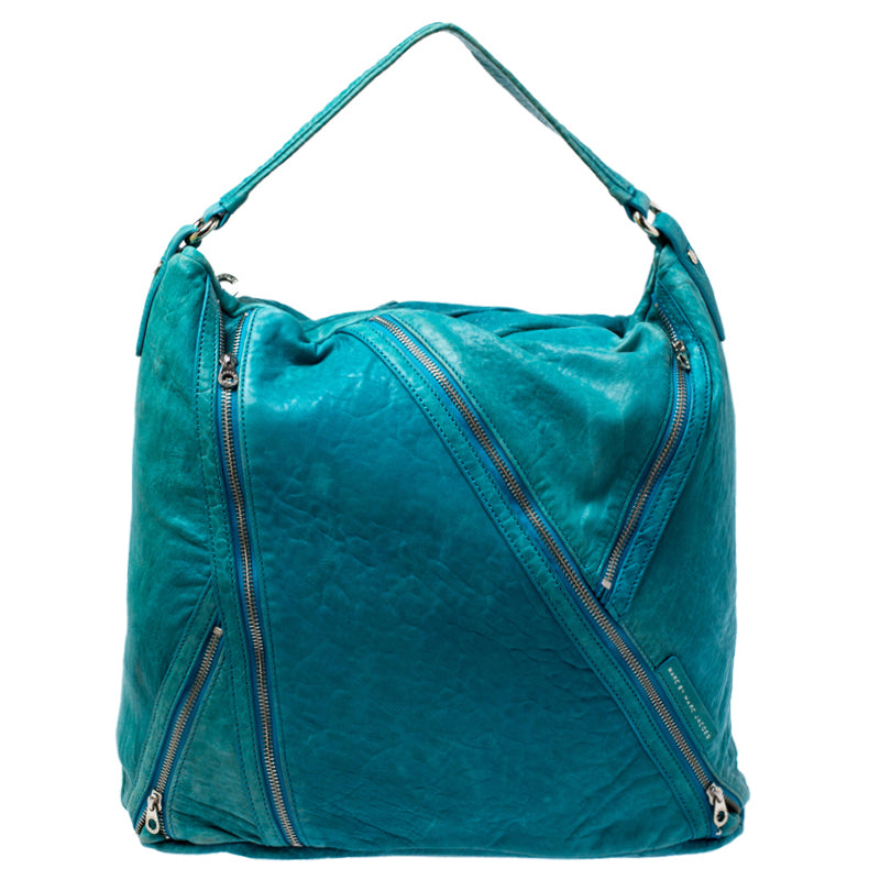 Marc By Marc Jacobs Blue Leather Leola Zip Hobo