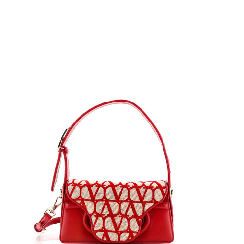 VALENTINO GARAVANI Le Petit Deuxieme Shoulder Bag Iconographe Canvas and Leather