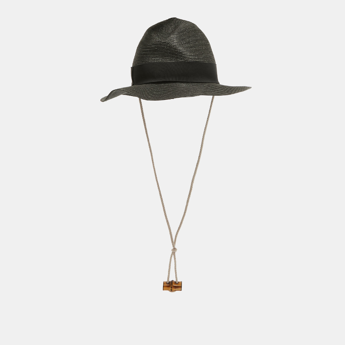 Gucci Black Raffia Effect Synthetic Hat