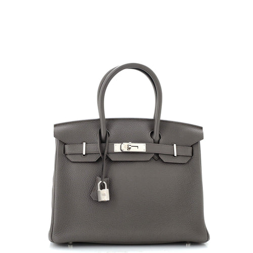 Birkin Handbag Grey Togo with Palladium Hardware 30