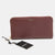 DKNY Burgundy Leather Bryant Zip Continental Wallet