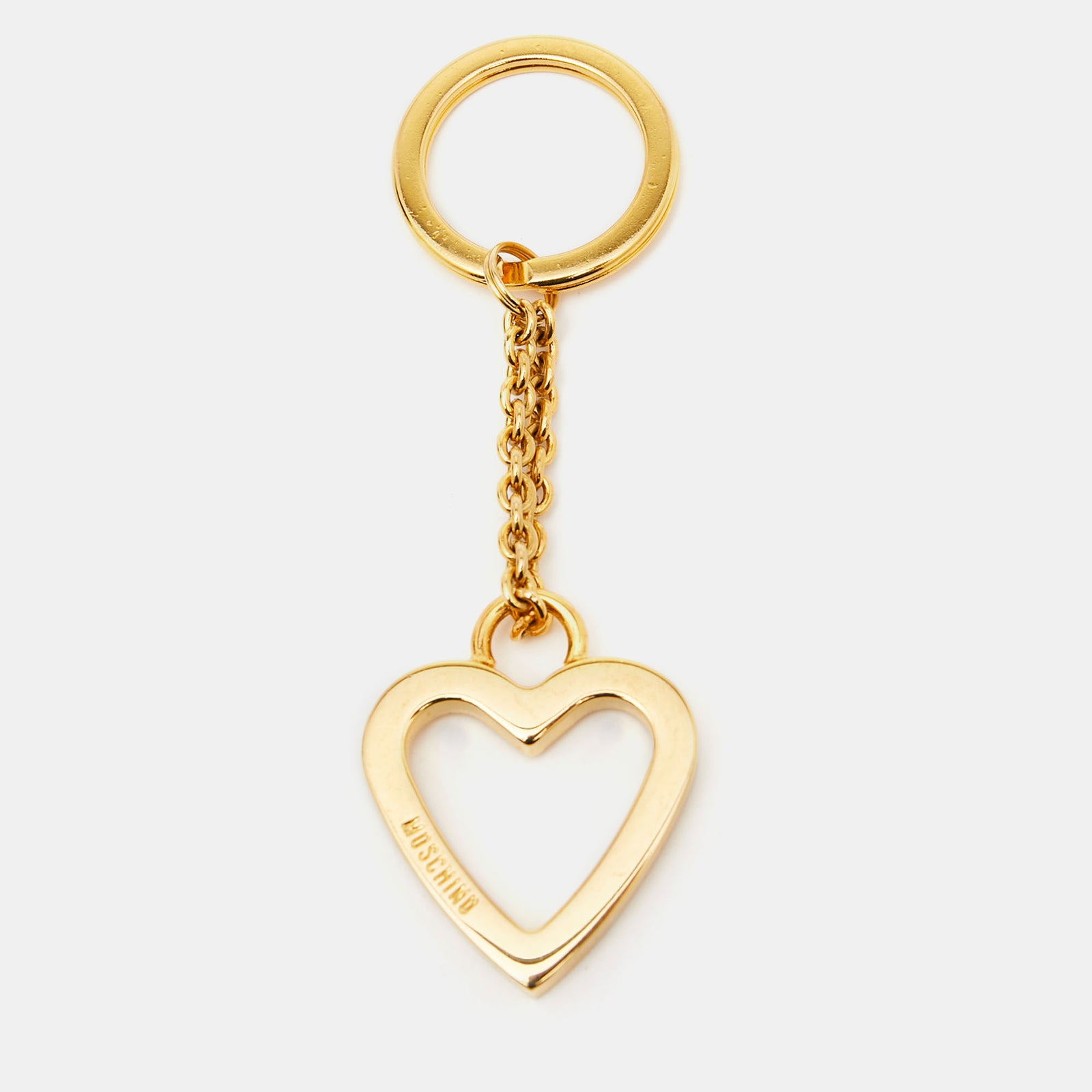 Moschino by Redwell Heart Gold Tone Keyring