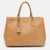 Brown Saffiano Lux Leather Large Galleria Double Zip Tote