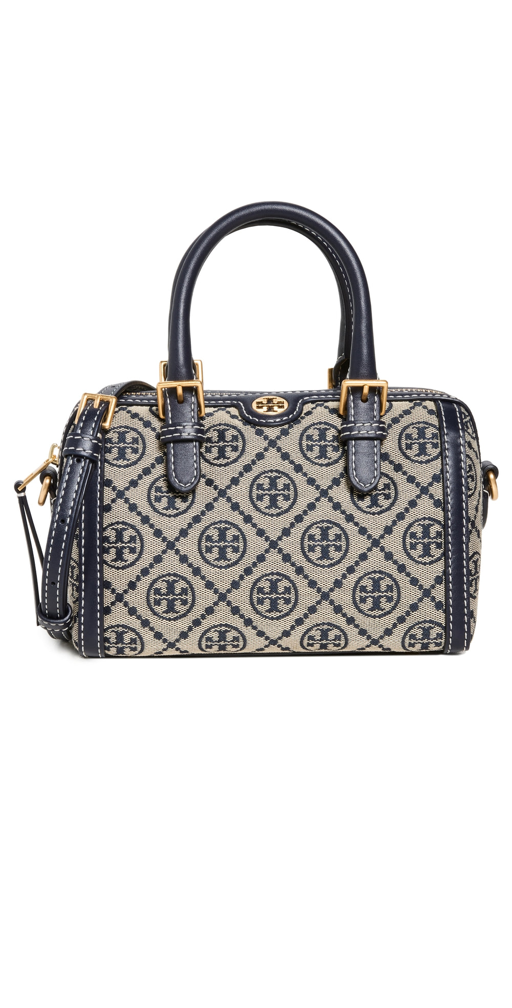 T Monogram Jacquard Barrel Petite Bag Tory Navy One Size