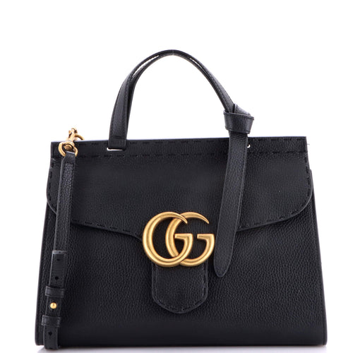 GUCCI GG Marmont Top Handle Bag Leather Small