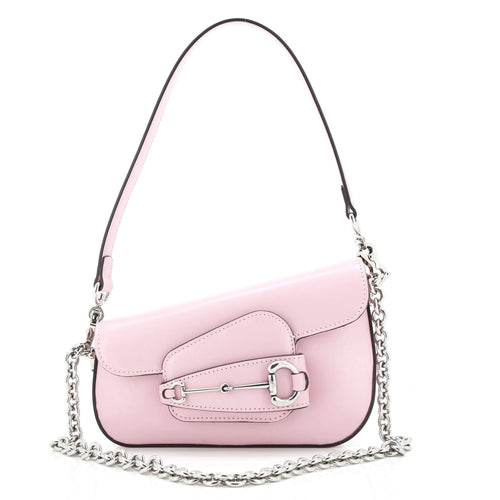 GUCCI Horsebit 1955 Asymmetric Shoulder Bag Leather Mini