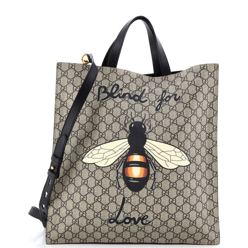 GUCCI Convertible Soft Open Tote Printed GG Coated Canvas Tall