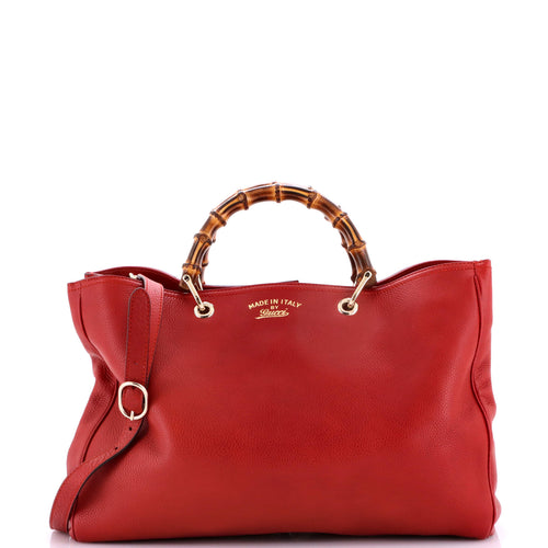 GUCCI Bamboo Shopper Tote Leather Large