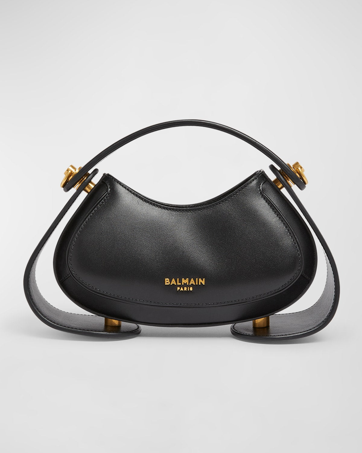 Balmain Jolie Madame Small Top-Handle Bag in Box Leather