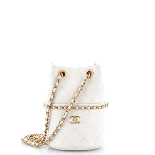 CHANEL Nauticoco Bucket Bag Quilted Shiny Lambskin Mini